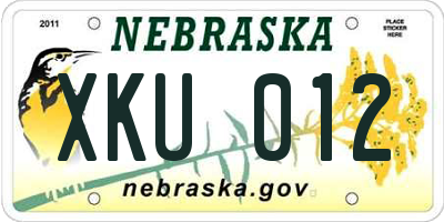NE license plate XKU012