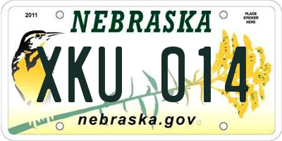 NE license plate XKU014