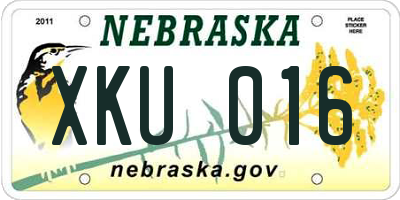 NE license plate XKU016