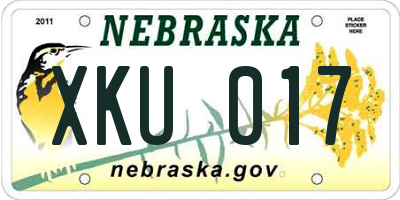NE license plate XKU017