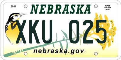 NE license plate XKU025