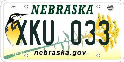 NE license plate XKU033