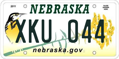 NE license plate XKU044