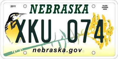 NE license plate XKU074