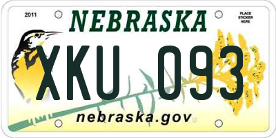 NE license plate XKU093