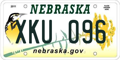 NE license plate XKU096