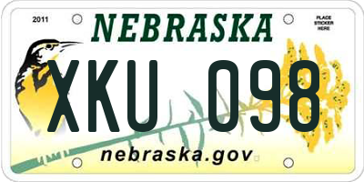 NE license plate XKU098