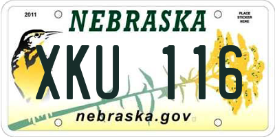 NE license plate XKU116