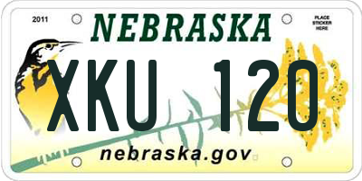 NE license plate XKU120