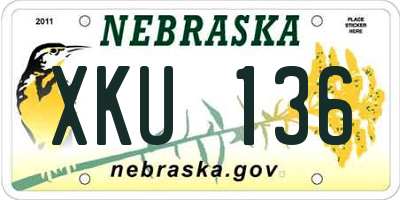 NE license plate XKU136