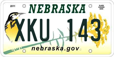 NE license plate XKU143