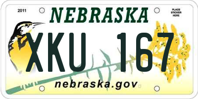 NE license plate XKU167