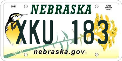 NE license plate XKU183
