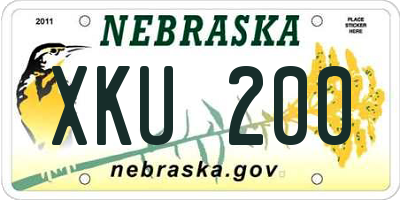 NE license plate XKU200