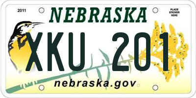 NE license plate XKU201