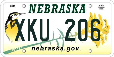 NE license plate XKU206
