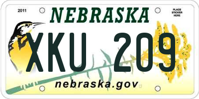 NE license plate XKU209