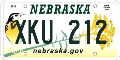 NE license plate XKU212