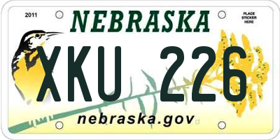 NE license plate XKU226