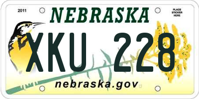 NE license plate XKU228