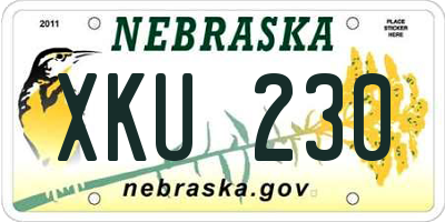 NE license plate XKU230