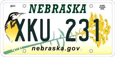 NE license plate XKU231