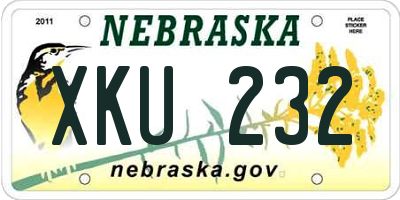 NE license plate XKU232