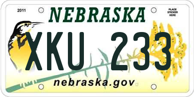 NE license plate XKU233