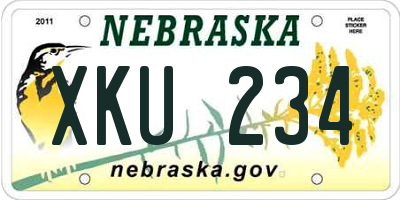 NE license plate XKU234