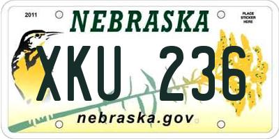 NE license plate XKU236