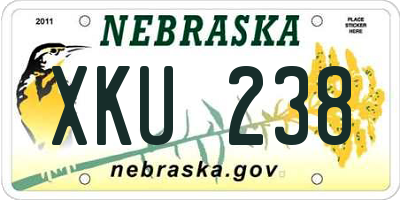 NE license plate XKU238