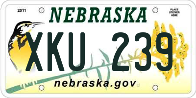 NE license plate XKU239