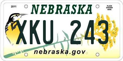 NE license plate XKU243