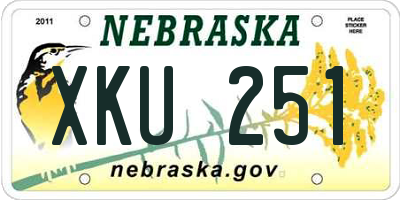 NE license plate XKU251