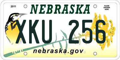 NE license plate XKU256