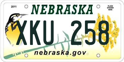 NE license plate XKU258