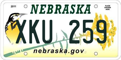 NE license plate XKU259
