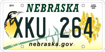 NE license plate XKU264