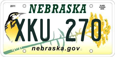 NE license plate XKU270