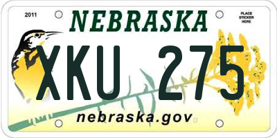 NE license plate XKU275