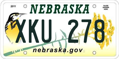 NE license plate XKU278