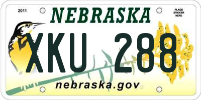 NE license plate XKU288