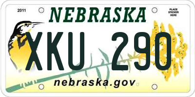 NE license plate XKU290