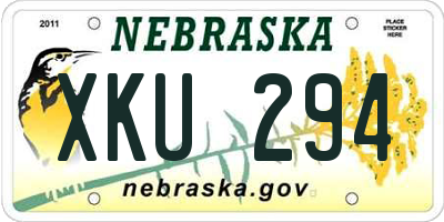 NE license plate XKU294