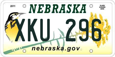 NE license plate XKU296