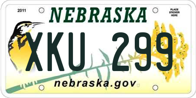 NE license plate XKU299