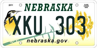NE license plate XKU303