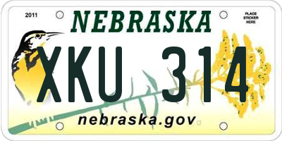 NE license plate XKU314