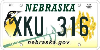 NE license plate XKU316