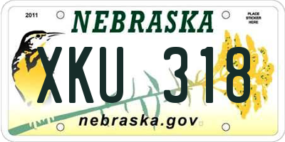 NE license plate XKU318